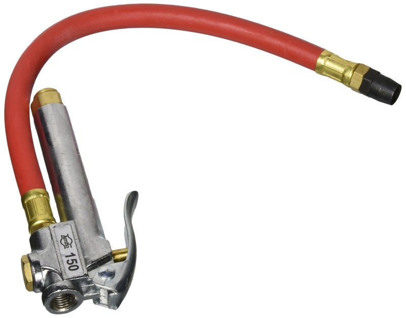 Amflo 150E-RET 10-90 PSI Bayonet Style Inflator Gauge with 12" Hose and Air Chuck - Image 1